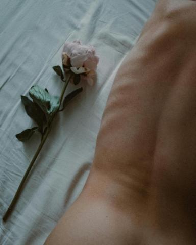 woman body and rose