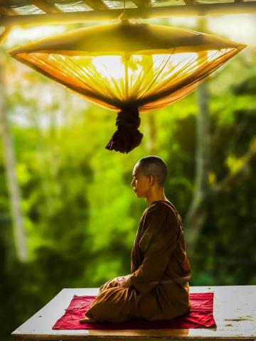 Monk meditate in Chiang Mai 